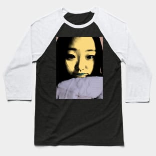 BEAUTIFUL FUNNY ASIAN GIRL POP ART COLOR Baseball T-Shirt